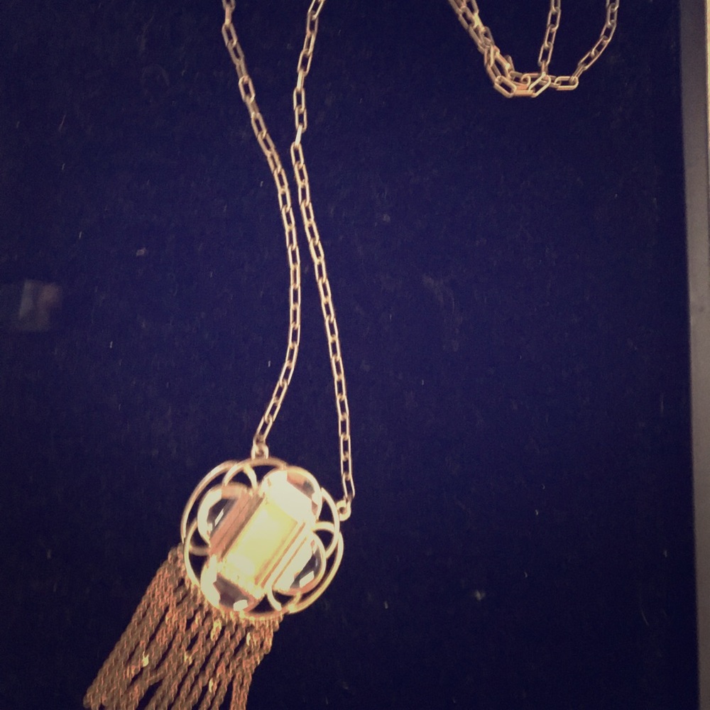 Long gold fashion necklace